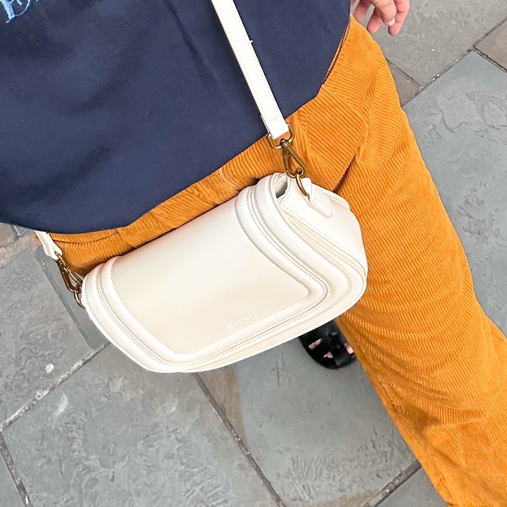 Cream Crossbody Saddle Bag - used once